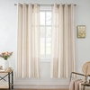 image:imageDriftAway Farmhouse Curtains for Living Room Vertical Striped Linen Curtains Semi Sheer Light Filtering Grommet Window Treatments 84 Inches Long 2 Panels Pinstripe Navy on BeigeG Grey on Beige