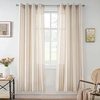 image:imageDriftAway Farmhouse Curtains for Living Room Vertical Striped Linen Curtains Semi Sheer Light Filtering Grommet Window Treatments 84 Inches Long 2 Panels Pinstripe Navy on BeigeG Grey on Beige