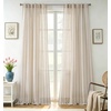 image:imageDriftAway Farmhouse Curtains for Living Room Vertical Striped Linen Curtains Semi Sheer Light Filtering Grommet Window Treatments 84 Inches Long 2 Panels Pinstripe Navy on BeigeB Grey on Beige