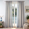 image:imageDriftAway Farmhouse Curtains for Living Room Vertical Striped Linen Curtains Semi Sheer Light Filtering Grommet Window Treatments 84 Inches Long 2 Panels Pinstripe Navy on BeigeB Jean Navy