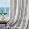 image:imageDriftAway Farmhouse Curtains for Living Room Vertical Striped Linen Curtains Semi Sheer Light Filtering Grommet Window Treatments 84 Inches Long 2 Panels Pinstripe Navy on BeigeG Jean Navy