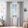 image:imageDriftAway Farmhouse Curtains for Living Room Vertical Striped Linen Curtains Semi Sheer Light Filtering Grommet Window Treatments 84 Inches Long 2 Panels Pinstripe Navy on BeigeG Jean Navy
