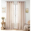 image:imageDriftAway Farmhouse Curtains for Living Room Vertical Striped Linen Curtains Semi Sheer Light Filtering Grommet Window Treatments 84 Inches Long 2 Panels Pinstripe Navy on BeigeG Red on Beige