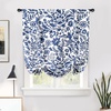 image:imageDriftAway Julia Watercolor Blooming Flower Floral Tie Up Curtain Thermal Insulated Blackout Window Adjustable Balloon Curtain Shade for Small Window Rod Pocket Single 45 Inch by 63 Inch NavyJulia Navy