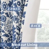 image:imageDriftAway Julia Waterfall Watercolor Blooming Flower Thermal Insulated Energy Saving Window Curtain Valance for Living Room Bedroom 2 Layers Rod Pocket 52 Inch by 18 Inch Plus 2 Inch Header BlushLinen Navy