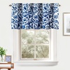 image:imageDriftAway Julia Waterfall Watercolor Blooming Flower Thermal Insulated Energy Saving Window Curtain Valance for Living Room Bedroom 2 Layers Rod Pocket 52 Inch by 18 Inch Plus 2 Inch Header BlushNavy