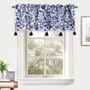 image:imageDriftAway Julia Waterfall Watercolor Blooming Flower Thermal Insulated Energy Saving Window Curtain Valance for Living Room Bedroom 2 Layers Rod Pocket 52 Inch by 18 Inch Plus 2 Inch Header BlushNavy With Tassel