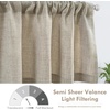 image:imageDriftAway Linen Textured Curtain Valances for Windows Light Filtering 3 Inch Rod Pocket Farmhouse Country Rustic Kitchen Valances for Bedroom Living Room Bathroom 14 inch Length BeigeKhaki