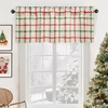 image:imageDriftAway Linen Textured Curtain Valances for Windows Light Filtering 3 Inch Rod Pocket Farmhouse Country Rustic Kitchen Valances for Bedroom Living Room Bathroom 14 inch Length BeigeChristmas Red Green
