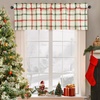 image:imageDriftAway Linen Textured Curtain Valances for Windows Light Filtering 3 Inch Rod Pocket Farmhouse Country Rustic Kitchen Valances for Bedroom Living Room Bathroom 14 inch Length BeigeChristmas Red Green