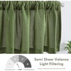 image:imageDriftAway Linen Textured Curtain Valances for Windows Light Filtering 3 Inch Rod Pocket Farmhouse Country Rustic Kitchen Valances for Bedroom Living Room Bathroom 14 inch Length BeigeGreen