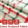 image:imageDriftAway Linen Textured Curtain Valances for Windows Light Filtering 3 Inch Rod Pocket Farmhouse Country Rustic Kitchen Valances for Bedroom Living Room Bathroom 14 inch Length BeigeChristmas Red Green