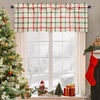 image:imageDriftAway Linen Textured Curtain Valances for Windows Light Filtering 3 Inch Rod Pocket Farmhouse Country Rustic Kitchen Valances for Bedroom Living Room Bathroom 14 inch Length BeigeChristmas Red Green