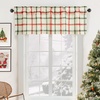image:imageDriftAway Linen Textured Curtain Valances for Windows Light Filtering 3 Inch Rod Pocket Farmhouse Country Rustic Kitchen Valances for Bedroom Living Room Bathroom 14 inch Length BeigeChristmas Red Green