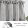 image:imageDriftAway Linen Textured Curtain Valances for Windows Light Filtering 3 Inch Rod Pocket Farmhouse Country Rustic Kitchen Valances for Bedroom Living Room Bathroom 14 inch Length BeigeGrey