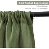 image:imageDriftAway Linen Textured Curtain Valances for Windows Light Filtering 3 Inch Rod Pocket Farmhouse Country Rustic Kitchen Valances for Bedroom Living Room Bathroom 14 inch Length BeigeGreen