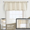 image:imageDriftAway Linen Textured Curtain Valances for Windows Light Filtering 3 Inch Rod Pocket Farmhouse Country Rustic Kitchen Valances for Bedroom Living Room Bathroom 14 inch Length BeigeBeige