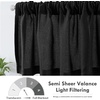 image:imageDriftAway Linen Textured Curtain Valances for Windows Light Filtering 3 Inch Rod Pocket Farmhouse Country Rustic Kitchen Valances for Bedroom Living Room Bathroom 14 inch Length BeigeBlack
