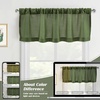 image:imageDriftAway Linen Textured Curtain Valances for Windows Light Filtering 3 Inch Rod Pocket Farmhouse Country Rustic Kitchen Valances for Bedroom Living Room Bathroom 14 inch Length BeigeGreen