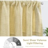 image:imageDriftAway Linen Textured Curtain Valances for Windows Light Filtering 3 Inch Rod Pocket Farmhouse Country Rustic Kitchen Valances for Bedroom Living Room Bathroom 14 inch Length BeigeYellow