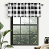 image:imageDriftAway Linen Textured Lined Valances for Windows Buffalo Check Curtain Window Valances Woven Plaid Blackout Thermal Insulated for Kitchen Living Room 1 Pack 52 x 14 TaupeBlack