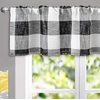image:imageDriftAway Linen Textured Lined Valances for Windows Buffalo Check Curtain Window Valances Woven Plaid Blackout Thermal Insulated for Kitchen Living Room 1 Pack 52 x 14 TaupeWovenblack