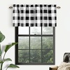image:imageDriftAway Linen Textured Lined Valances for Windows Buffalo Check Curtain Window Valances Woven Plaid Blackout Thermal Insulated for Kitchen Living Room 1 Pack 52 x 14 TaupeBlack