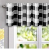 image:imageDriftAway Linen Textured Lined Valances for Windows Buffalo Check Curtain Window Valances Woven Plaid Blackout Thermal Insulated for Kitchen Living Room 1 Pack 52 x 14 TaupeBlack