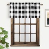 image:imageDriftAway Linen Textured Lined Valances for Windows Buffalo Check Curtain Window Valances Woven Plaid Blackout Thermal Insulated for Kitchen Living Room 1 Pack 52 x 14 TaupeBlack