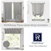 image:imageDriftAway Pinch Pleat Valance for Kitchen Window Blackout Faux Linen Textured Solid Gray Valance for Living Room 16 Inch Farmhouse Linen Curtain Valance Window Treatment Back Tab 52x16 GrayGrey
