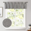 image:imageDriftAway Pinch Pleat Valance for Kitchen Window Blackout Faux Linen Textured Solid Gray Valance for Living Room 16 Inch Farmhouse Linen Curtain Valance Window Treatment Back Tab 52x16 GrayGrey