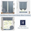 image:imageDriftAway Pinch Pleat Valance for Kitchen Window Blackout Faux Linen Textured Solid Gray Valance for Living Room 16 Inch Farmhouse Linen Curtain Valance Window Treatment Back Tab 52x16 GrayDusty Blue