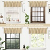 image:imageDriftAway Pinch Pleat Valance for Kitchen Window Blackout Faux Linen Textured Solid Gray Valance for Living Room 16 Inch Farmhouse Linen Curtain Valance Window Treatment Back Tab 52x16 GrayBeige