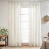 image:imageDriftAway Semi Sheer Scalloped Edge White Coastal Beach Window Curtains for Living Room Bedroom 2 Panels Rod Pocket Each Size 52 Inch by 72 Inch GrayLinen Gray