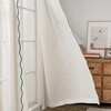 image:imageDriftAway Semi Sheer Scalloped Edge White Coastal Beach Window Curtains for Living Room Bedroom 2 Panels Rod Pocket Each Size 52 Inch by 72 Inch GrayLinen Loden Green