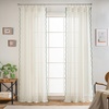 image:imageDriftAway Semi Sheer Scalloped Edge White Coastal Beach Window Curtains for Living Room Bedroom 2 Panels Rod Pocket Each Size 52 Inch by 72 Inch GrayLinen Loden Green