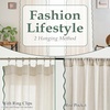 image:imageDriftAway Semi Sheer Scalloped Edge White Coastal Beach Window Curtains for Living Room Bedroom 2 Panels Rod Pocket Each Size 52 Inch by 72 Inch GrayLinen Loden Green