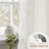 image:imageDriftAway Semi Sheer Scalloped Edge White Coastal Beach Window Curtains for Living Room Bedroom 2 Panels Rod Pocket Each Size 52 Inch by 72 Inch GrayLinen Taupe