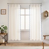 image:imageDriftAway Semi Sheer Scalloped Edge White Coastal Beach Window Curtains for Living Room Bedroom 2 Panels Rod Pocket Each Size 52 Inch by 72 Inch GrayLinen Navy