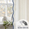 image:imageDriftAway Semi Sheer Scalloped Edge White Coastal Beach Window Curtains for Living Room Bedroom 2 Panels Rod Pocket Each Size 52 Inch by 72 Inch GrayLinen Navy