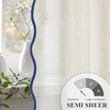 image:imageDriftAway Semi Sheer Scalloped Edge White Coastal Beach Window Curtains for Living Room Bedroom 2 Panels Rod Pocket Each Size 52 Inch by 72 Inch GrayLinen Navy