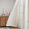 image:imageDriftAway Semi Sheer Scalloped Edge White Coastal Beach Window Curtains for Living Room Bedroom 2 Panels Rod Pocket Each Size 52 Inch by 72 Inch GrayLinen Navy
