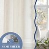 image:imageDriftAway Semi Sheer Scalloped Edge White Coastal Beach Window Curtains for Living Room Bedroom 2 Panels Rod Pocket Each Size 52 Inch by 72 Inch GrayLinen Navy