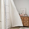 image:imageDriftAway Semi Sheer Scalloped Edge White Coastal Beach Window Curtains for Living Room Bedroom 2 Panels Rod Pocket Each Size 52 Inch by 72 Inch GrayLinen Navy