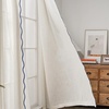 image:imageDriftAway Semi Sheer Scalloped Edge White Coastal Beach Window Curtains for Living Room Bedroom 2 Panels Rod Pocket Each Size 52 Inch by 72 Inch GrayLinen Navy