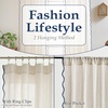 image:imageDriftAway Semi Sheer Scalloped Edge White Coastal Beach Window Curtains for Living Room Bedroom 2 Panels Rod Pocket Each Size 52 Inch by 72 Inch GrayLinen Navy