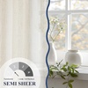 image:imageDriftAway Semi Sheer Scalloped Edge White Coastal Beach Window Curtains for Living Room Bedroom 2 Panels Rod Pocket Each Size 52 Inch by 72 Inch GrayLinen Navy