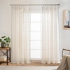 image:imageDriftAway Semi Sheer Scalloped Edge White Coastal Beach Window Curtains for Living Room Bedroom 2 Panels Rod Pocket Each Size 52 Inch by 72 Inch GrayLinen Gray