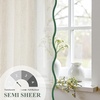 image:imageDriftAway Semi Sheer Scalloped Edge White Coastal Beach Window Curtains for Living Room Bedroom 2 Panels Rod Pocket Each Size 52 Inch by 72 Inch GrayLinen Loden Green