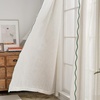 image:imageDriftAway Semi Sheer Scalloped Edge White Coastal Beach Window Curtains for Living Room Bedroom 2 Panels Rod Pocket Each Size 52 Inch by 72 Inch GrayLinen Loden Green